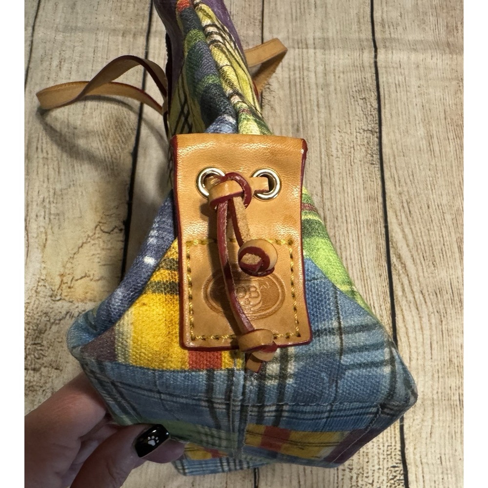 Vtg Dooney & Bourke Ants Picnic Madras Plaid Double Handle Purse Tote Bag TbA - Picture 12 of 13